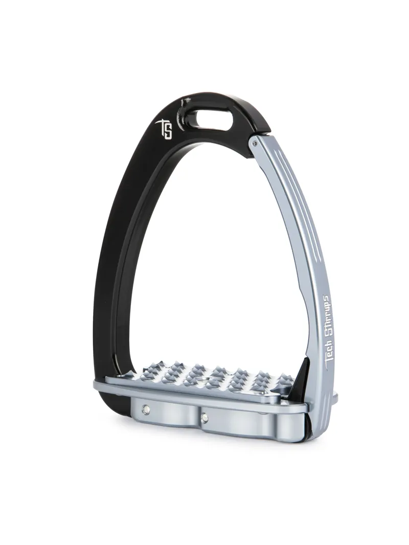 Tech Venice Flat Evo Safety Stirrups-Black/Titanium